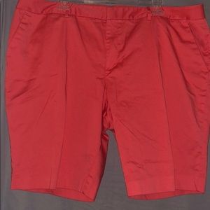 Beautiful coral Bermuda shorts.